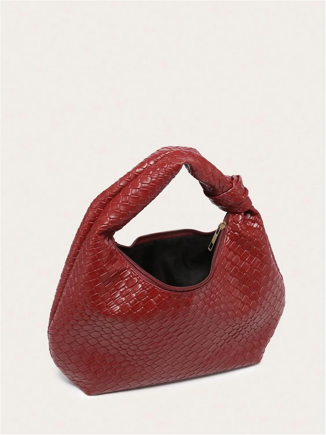 GORGLITTER Women's Hobo Purses Woven Purse Knot Leather Tote Bag