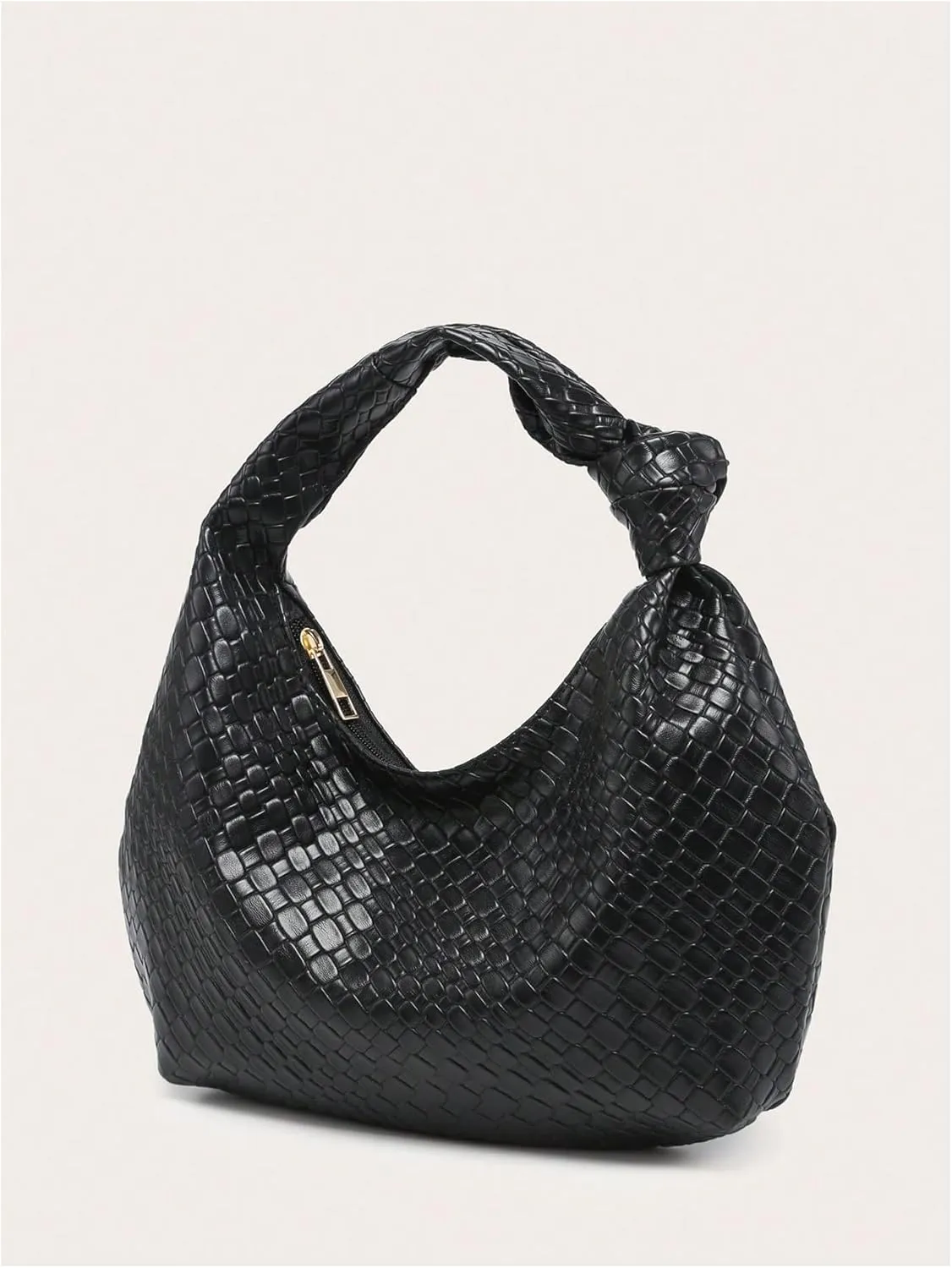GORGLITTER Women's Hobo Purses Woven Purse Knot Leather Tote Bag