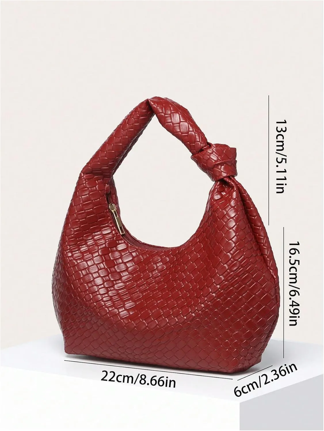 GORGLITTER Women's Hobo Purses Woven Purse Knot Leather Tote Bag