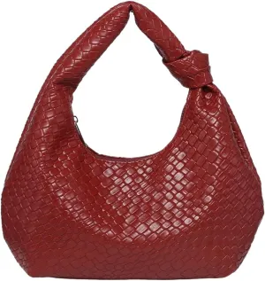 GORGLITTER Women's Hobo Purses Woven Purse Knot Leather Tote Bag