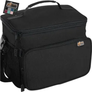 GORILLA GRIP Reusable Insulated Lunch Box Bag for Women Men,15L, Leakproof XL Soft Cooler Bags, Multiple Compartments, Mesh Pockets and Adjustable Strap, Food Tote Keeps Drinks Cold, 13x9, Black
