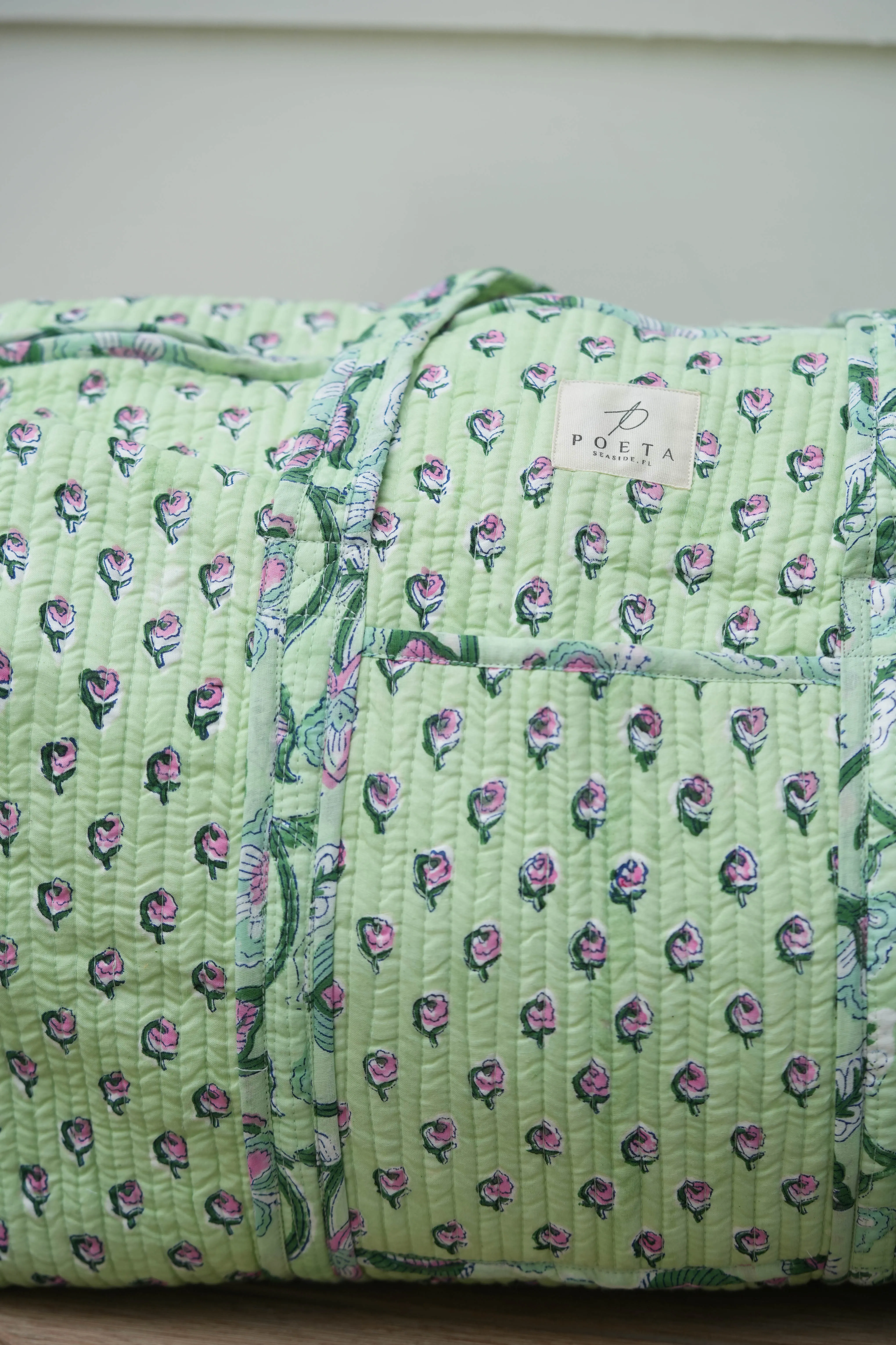 Green Daisy Duffle Bag