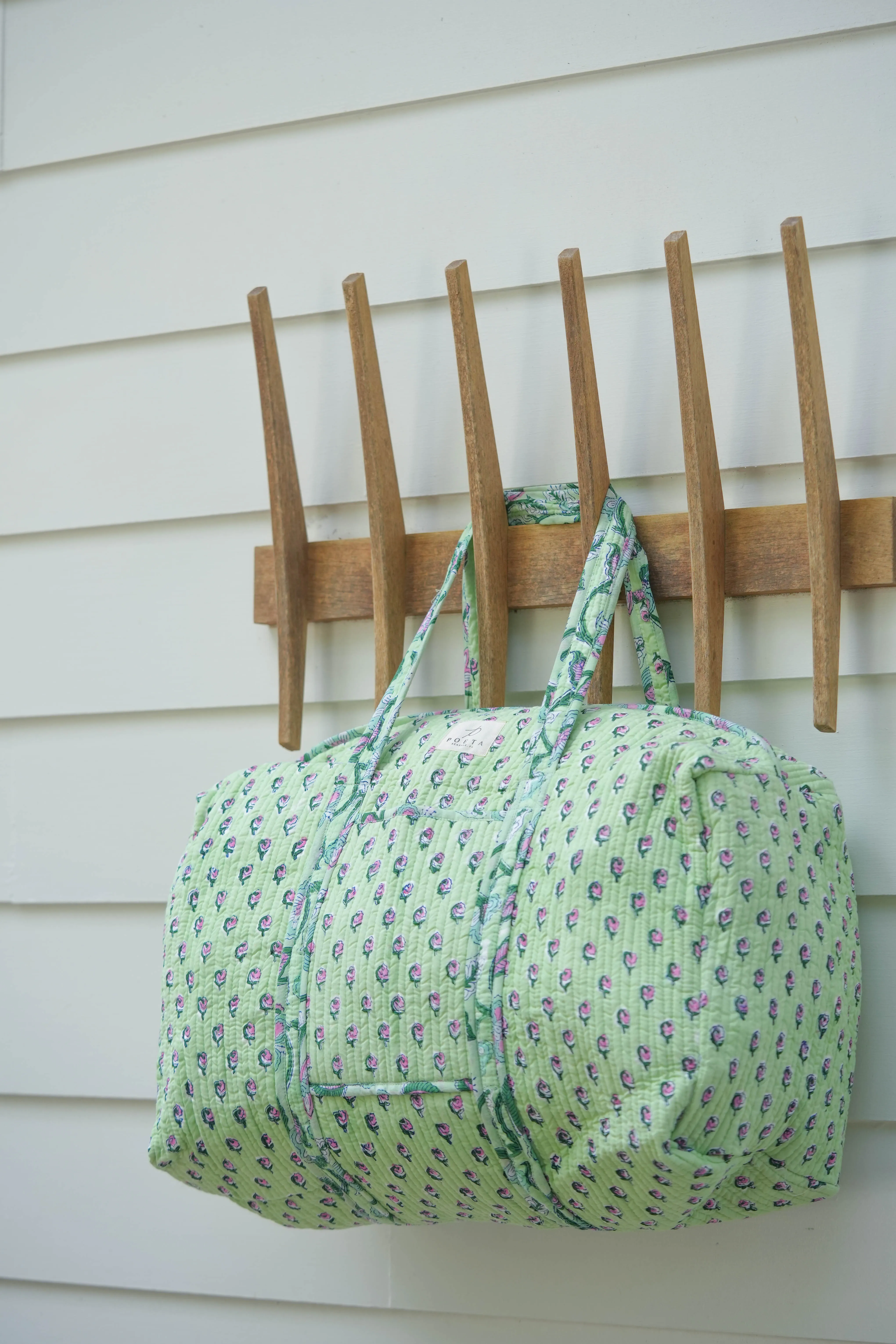 Green Daisy Duffle Bag