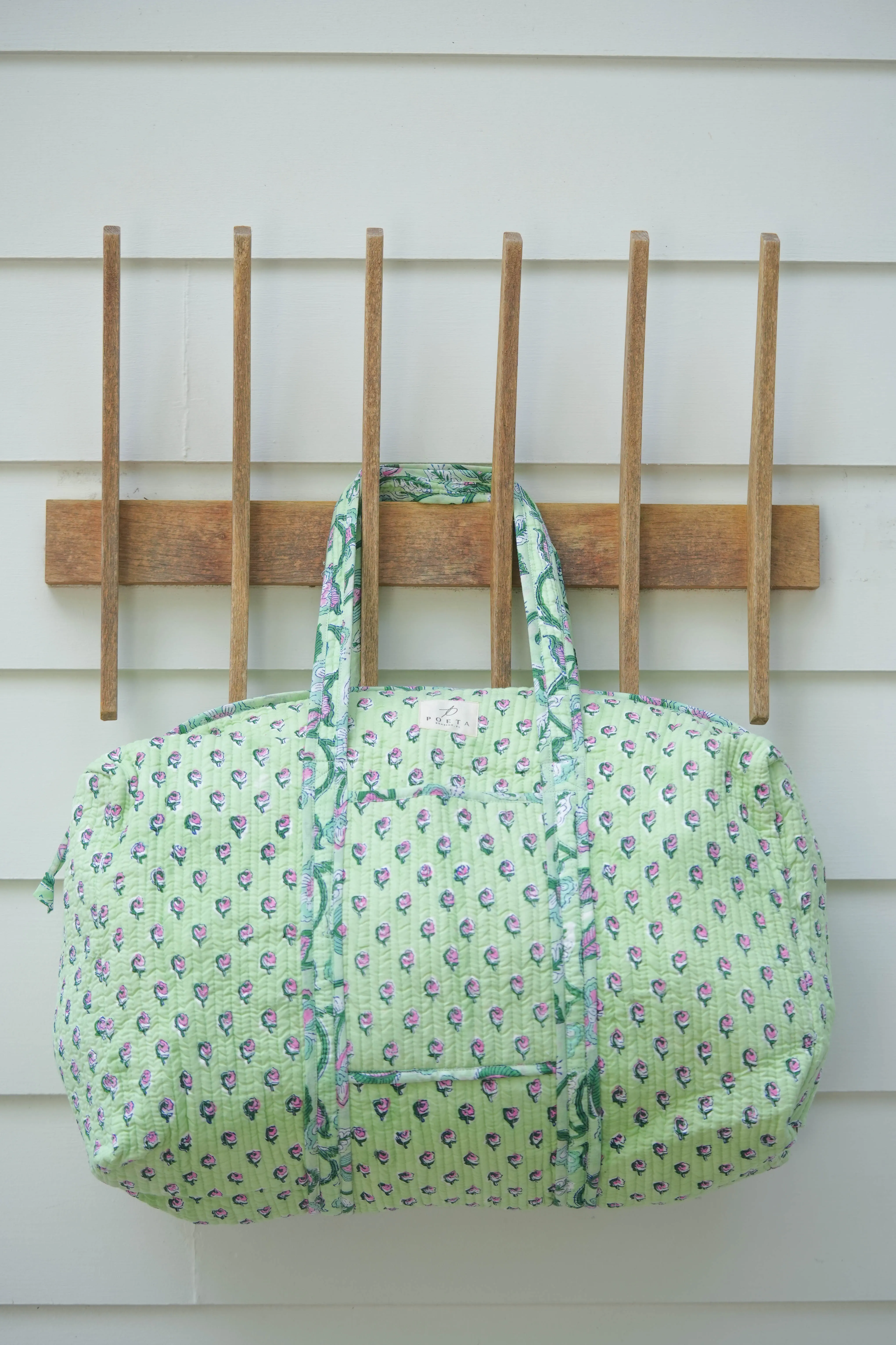 Green Daisy Duffle Bag