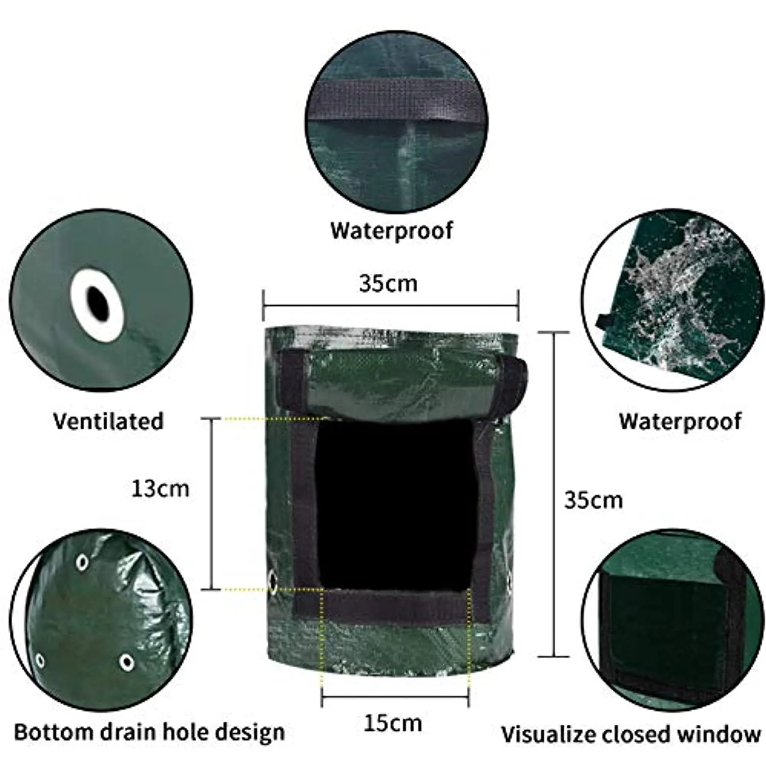 GrowGreen 7 Gallon Garden Growing Bags-6 Packs, Plant Grow Pots for Potato Strawberry Tomato Carrot & Other Vegetable, Heavy Duty Thickened Planting Container
