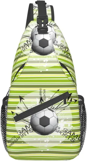 Grungy Soccer And Arrows Sports Game Chest Sling Bag Crossbody Shoulder Backpack Bag Gym Cycling Travel Hiking Daypack Cross bag