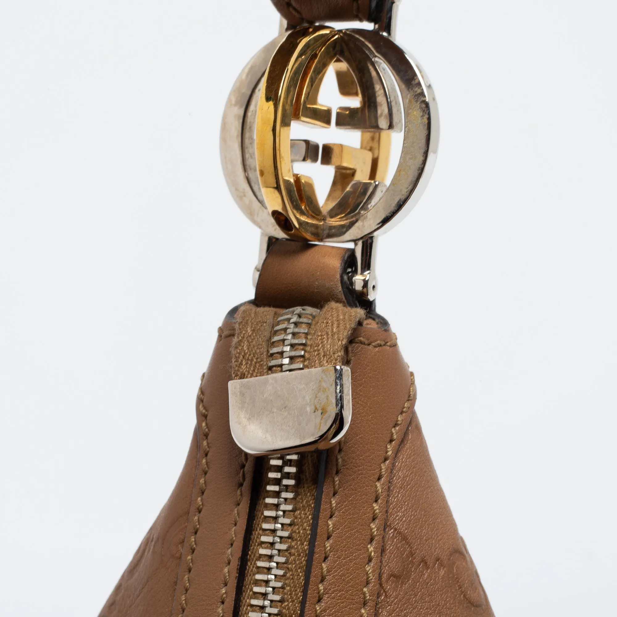 Gucci brown Guccissima Leather Medium GG Twins Hobo