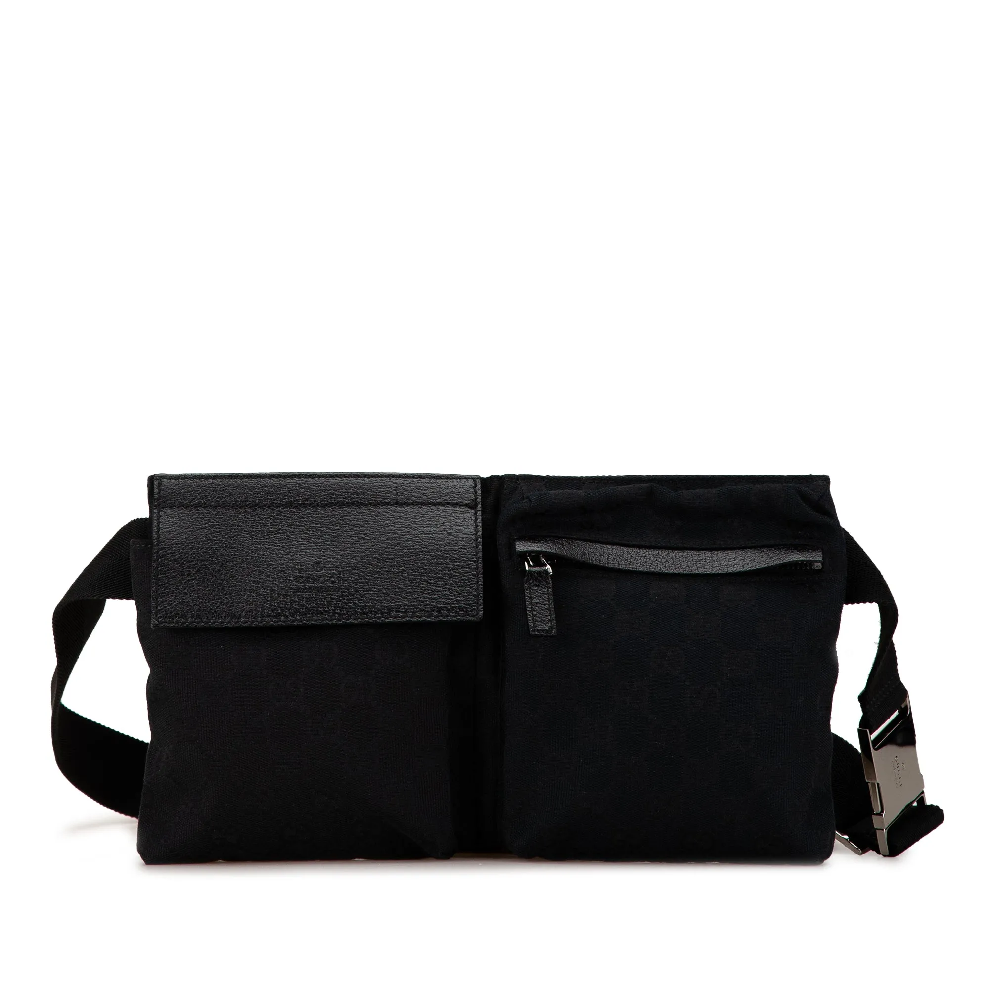 Gucci GG Canvas Double Pocket Belt Bag