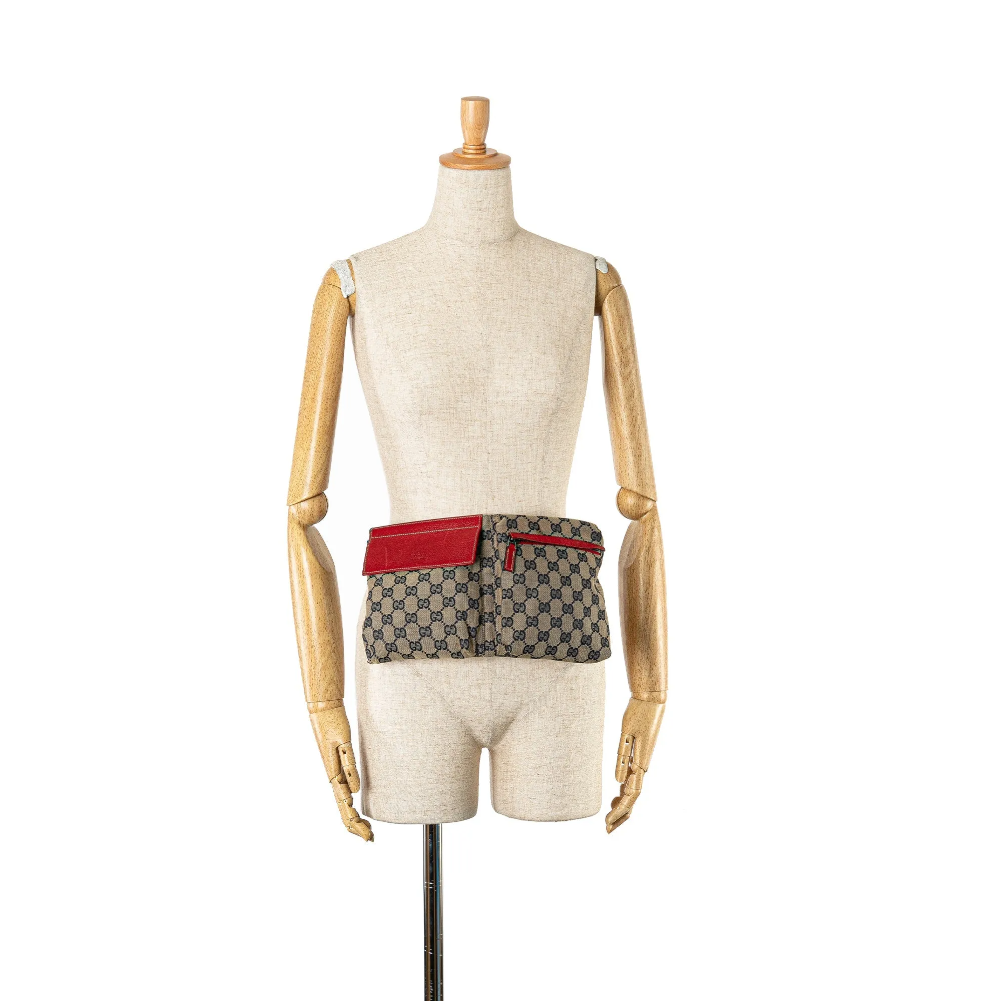 Gucci GG Canvas Web Double Pocket Belt Bag