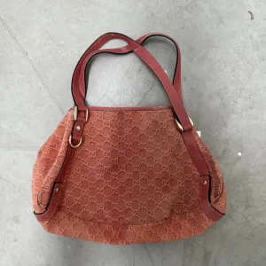Gucci Pink Guccissima Nubuck and Leather Abbey Hobo Tote Bag