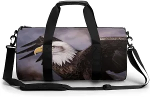 Gym Bag for Men Women Bald Eagle Duffel Bag Overnight Bag with Compartment Gym Sackpac