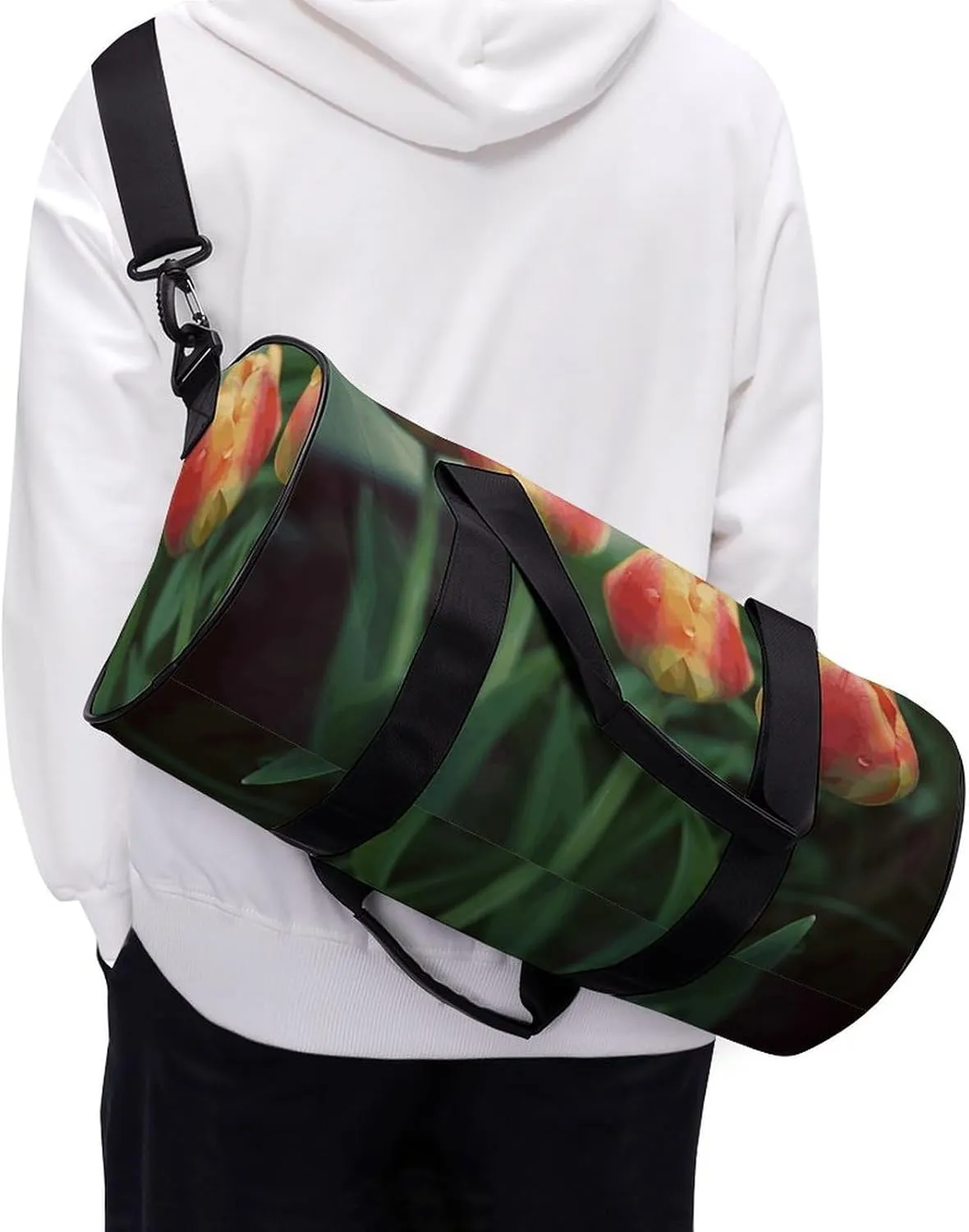 Gym Bag for Men Women Four Flower Duffel Bag Overnight Bag with Compartment Gym Sackpac