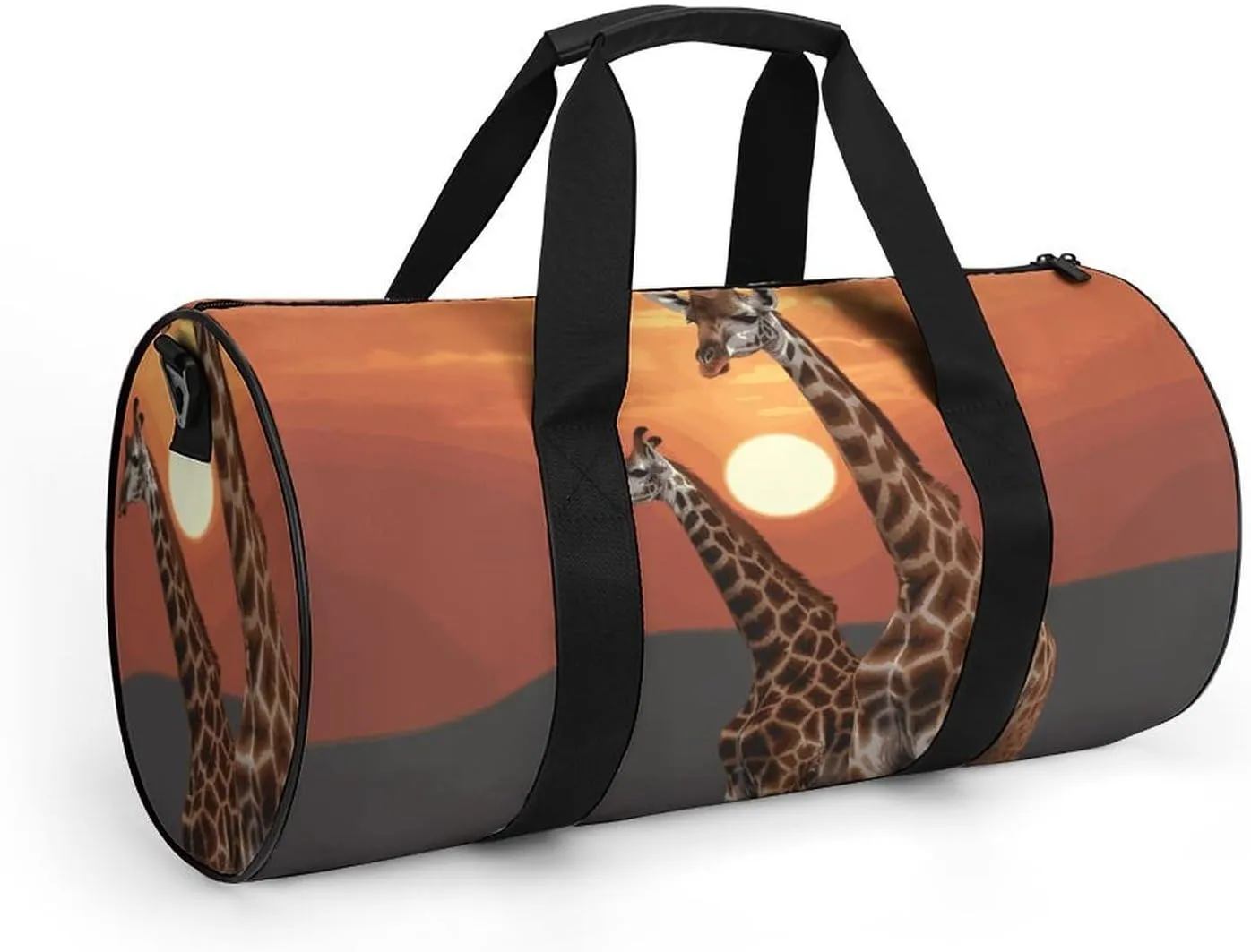 Gym Bag for Men Women Giraffe at Sunset Duffel Bag Overnight Bag with Compartment Gym Sackpac