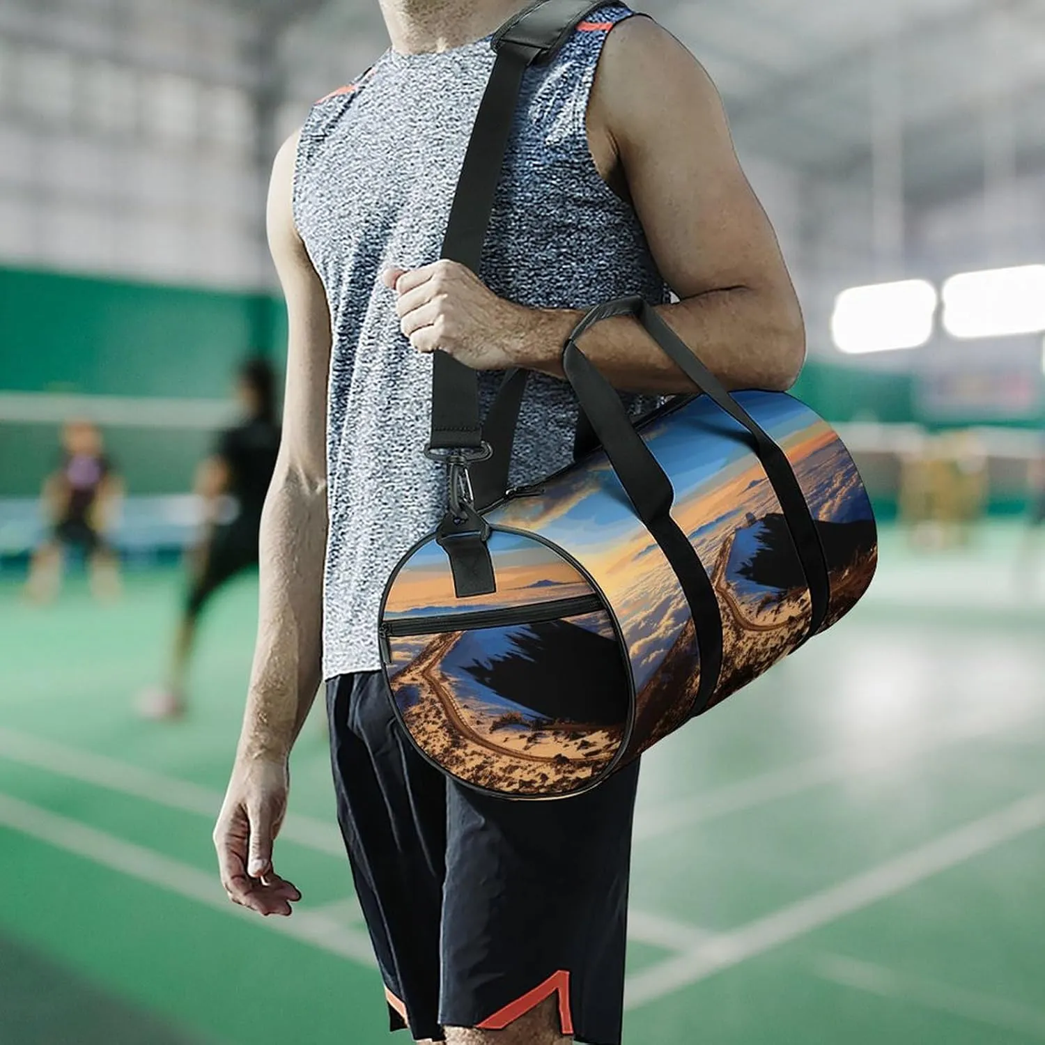 Gym Bag for Men Women Mauna Kea Summit Sunset Duffel Bag Overnight Bag with Compartment Gym Sackpac