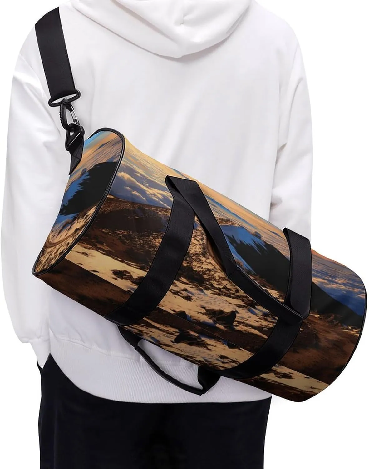 Gym Bag for Men Women Mauna Kea Summit Sunset Duffel Bag Overnight Bag with Compartment Gym Sackpac