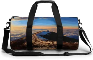 Gym Bag for Men Women Mauna Kea Summit Sunset Duffel Bag Overnight Bag with Compartment Gym Sackpac