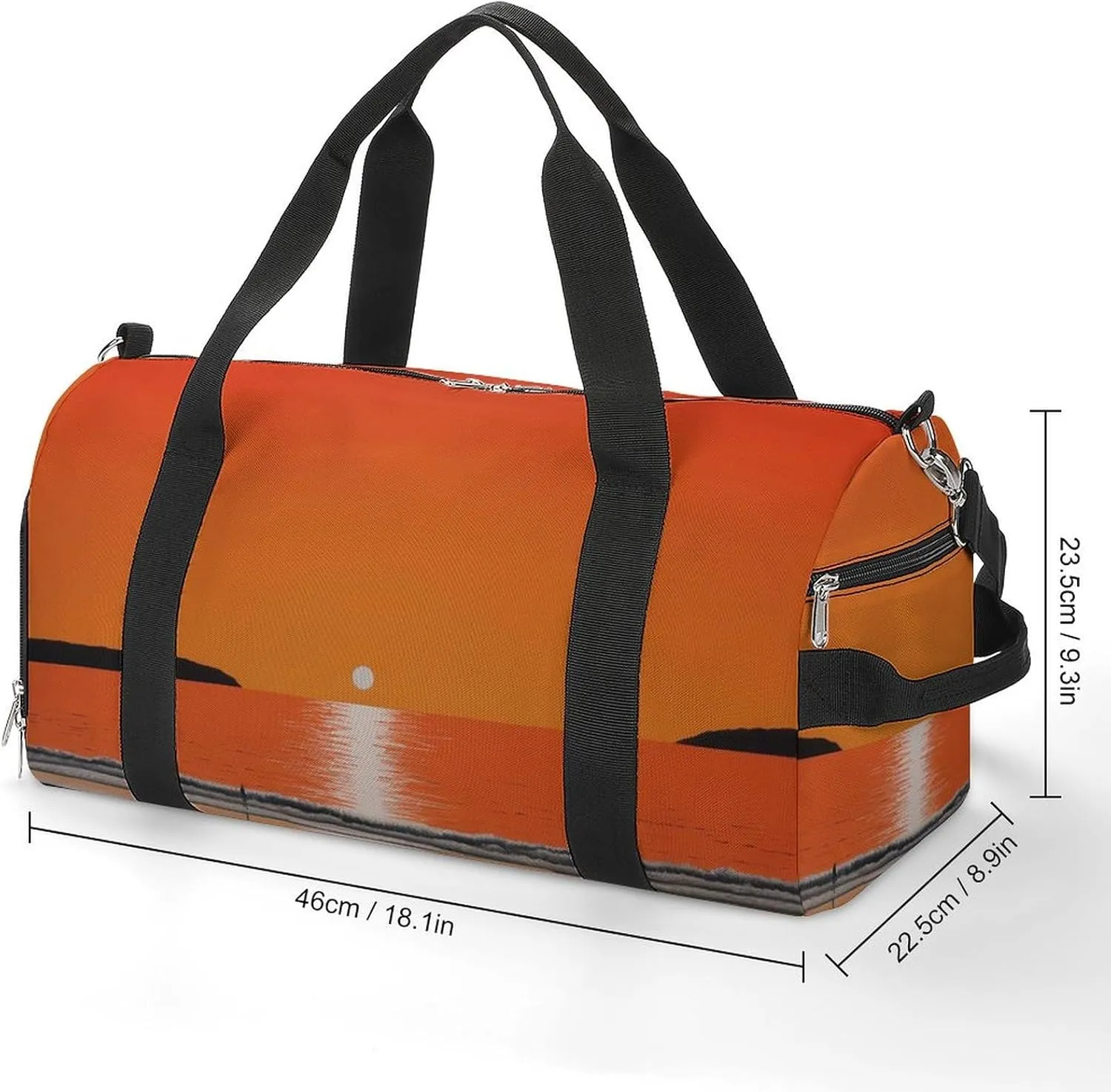 Gym Bag Sunset over Water Duffel Bag for Men Women Travel Overnight Bag with Shoe Compartment Workout Bags