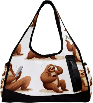 Gym Bags for Women,Duffle Bag for Travel,Different Posture Sloth,Gym Bag for Men