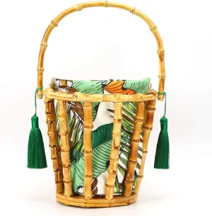 Handmade Tassel Woven Bag, Handbag Bucket Bag, Hollow Beach Tote for Holiday, Travel Bag