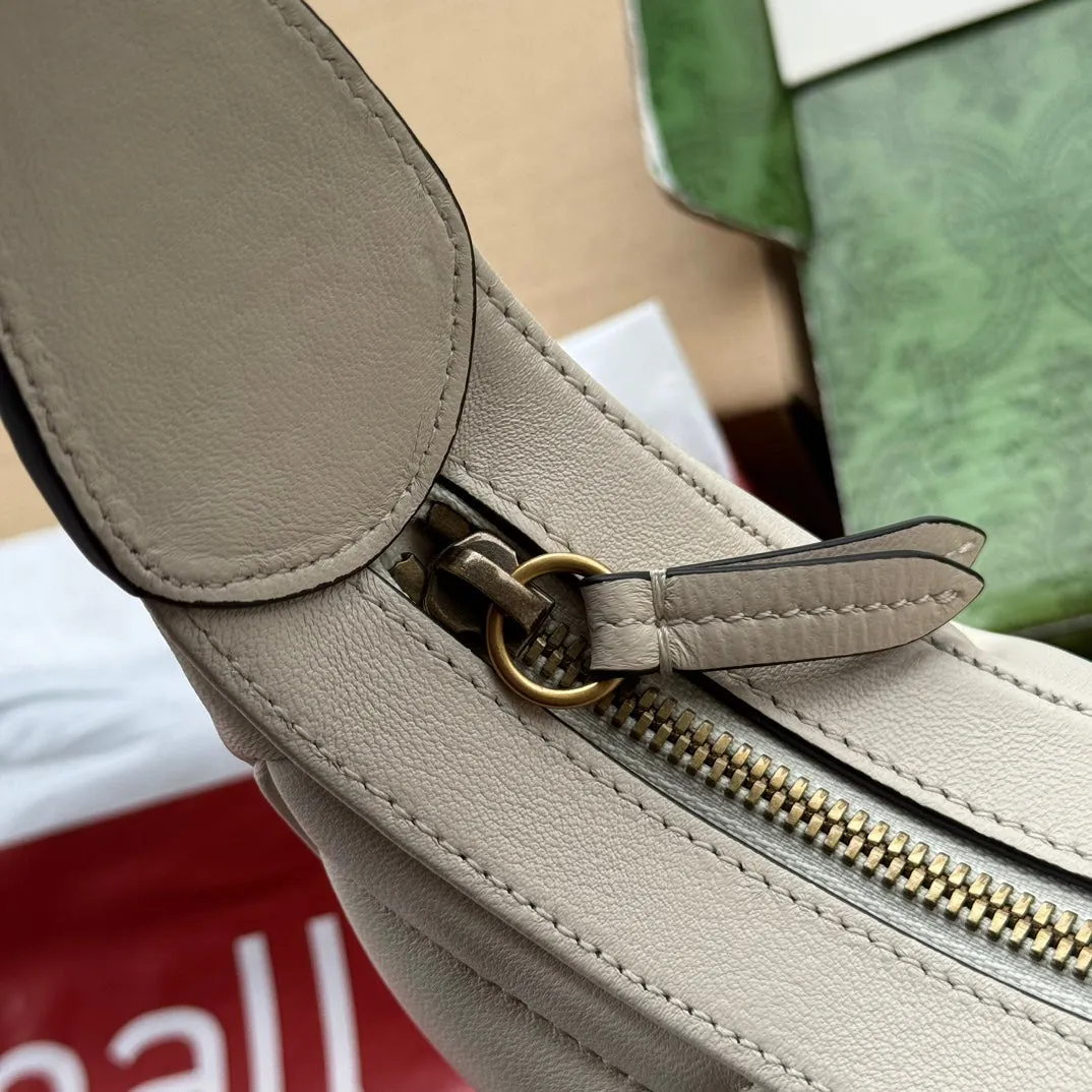 hardware half-moon 21cm white calfskin shaped Delivery guarantee Gucci marmont gg User-friendly gold