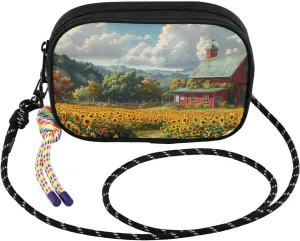 Harvest Sunflower Barn Crossbody Bags for Women Cell Phone Purses Women's Shoulder Handbags Wallet Purse with Adjustable Strap