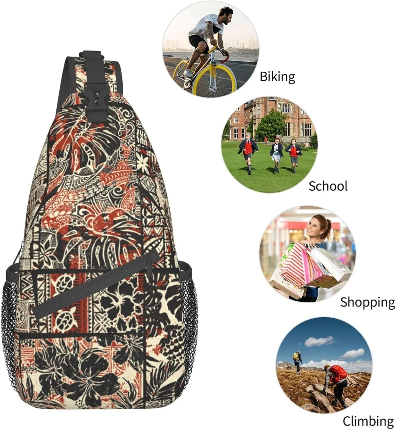 Hawaii Crossbody Bag Beach Shoulder Bag Backpack Hawaiian Sling Bag Chest Casual Daypack Bag for Hawaii