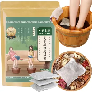 Herbal Foot Soak 20 Bags Chinese Herbal Wormwood Ginger 12 Dried Herbs Foot Bath Herbs 400g/14.1oz 艾草温经足浴包 泡脚包