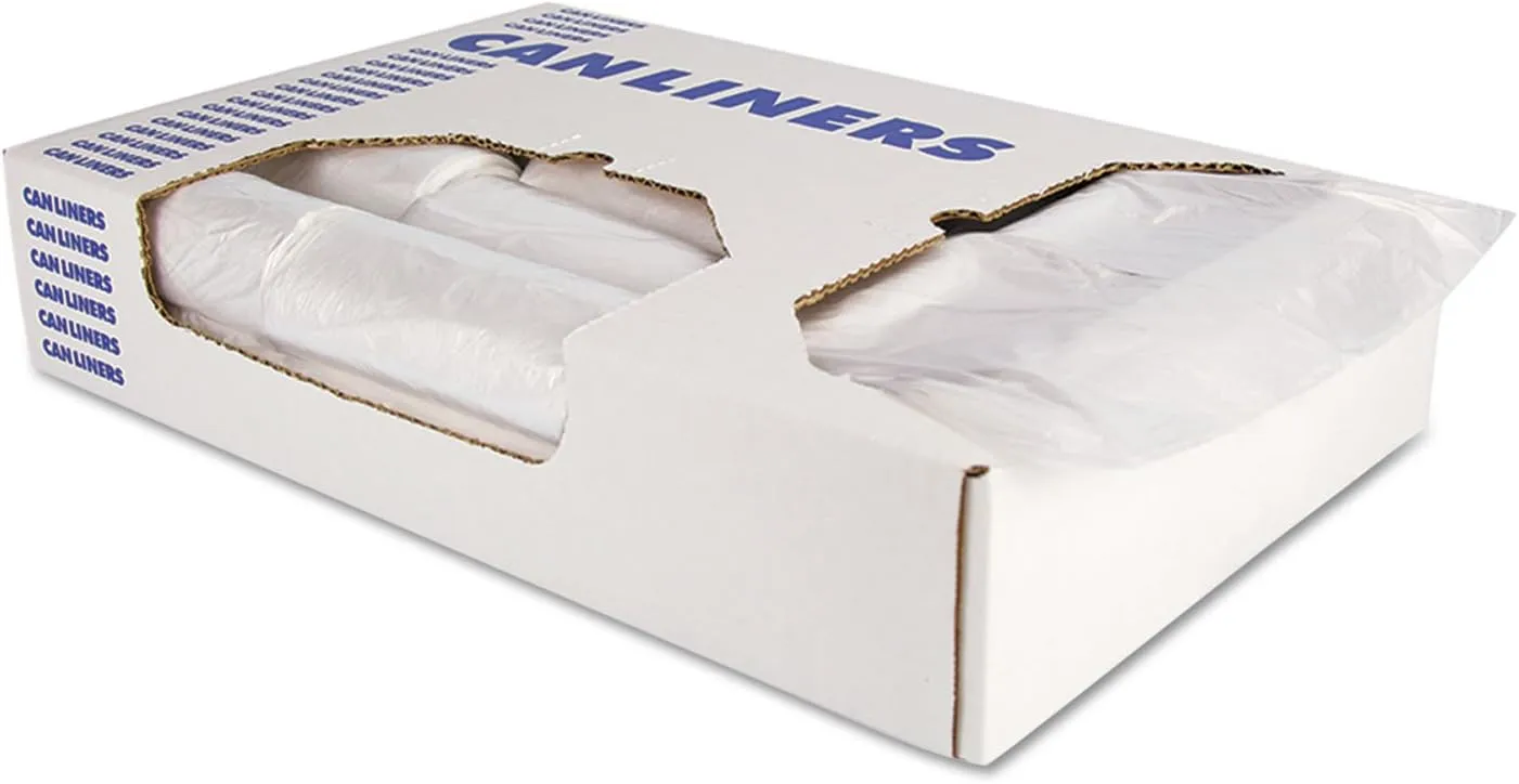 Heritage Bag Company Accufit Low-Density Can Liners, 23 Gal, 0.9 Mil, 28 x 45, Clear, 200 Count
