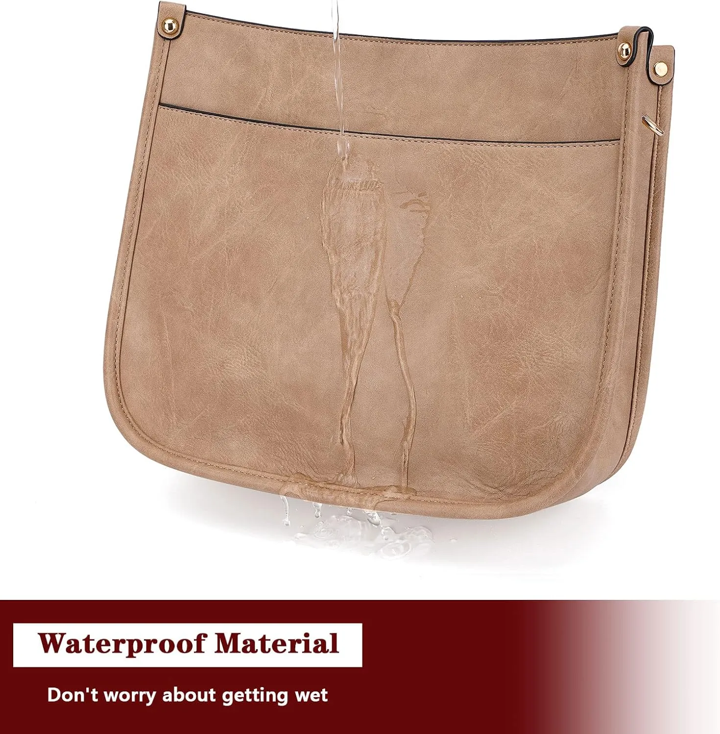 HKCLUF Crossbody Bag Purse for Women 2PCS/Set Leather Hobo Handbag Wallet Set With 2Adjustable Guitar Strap Shoulder Bag