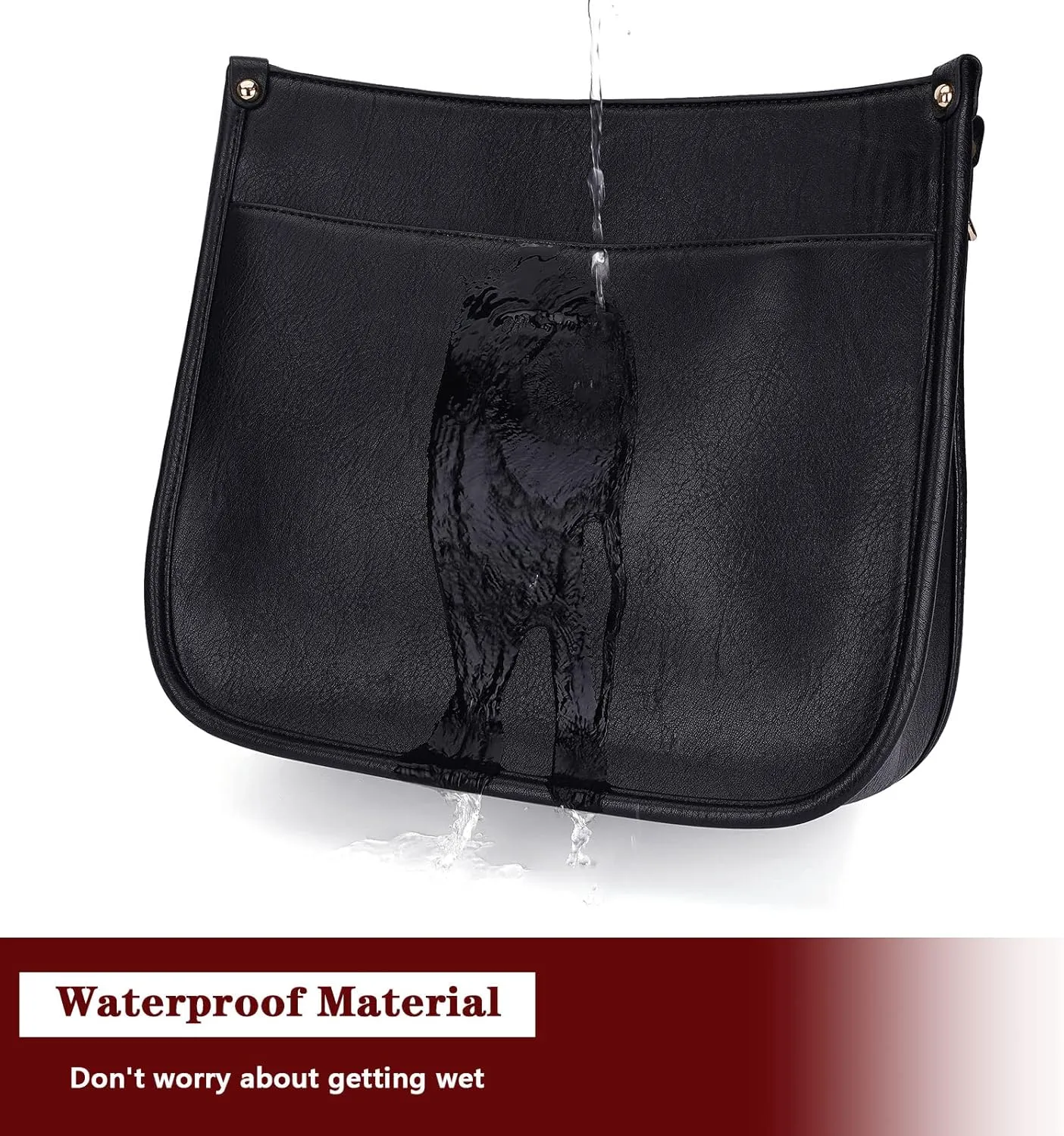HKCLUF Crossbody Bag Purse for Women 2PCS/Set Leather Hobo Handbag Wallet Set With 2Adjustable Guitar Strap Shoulder Bag