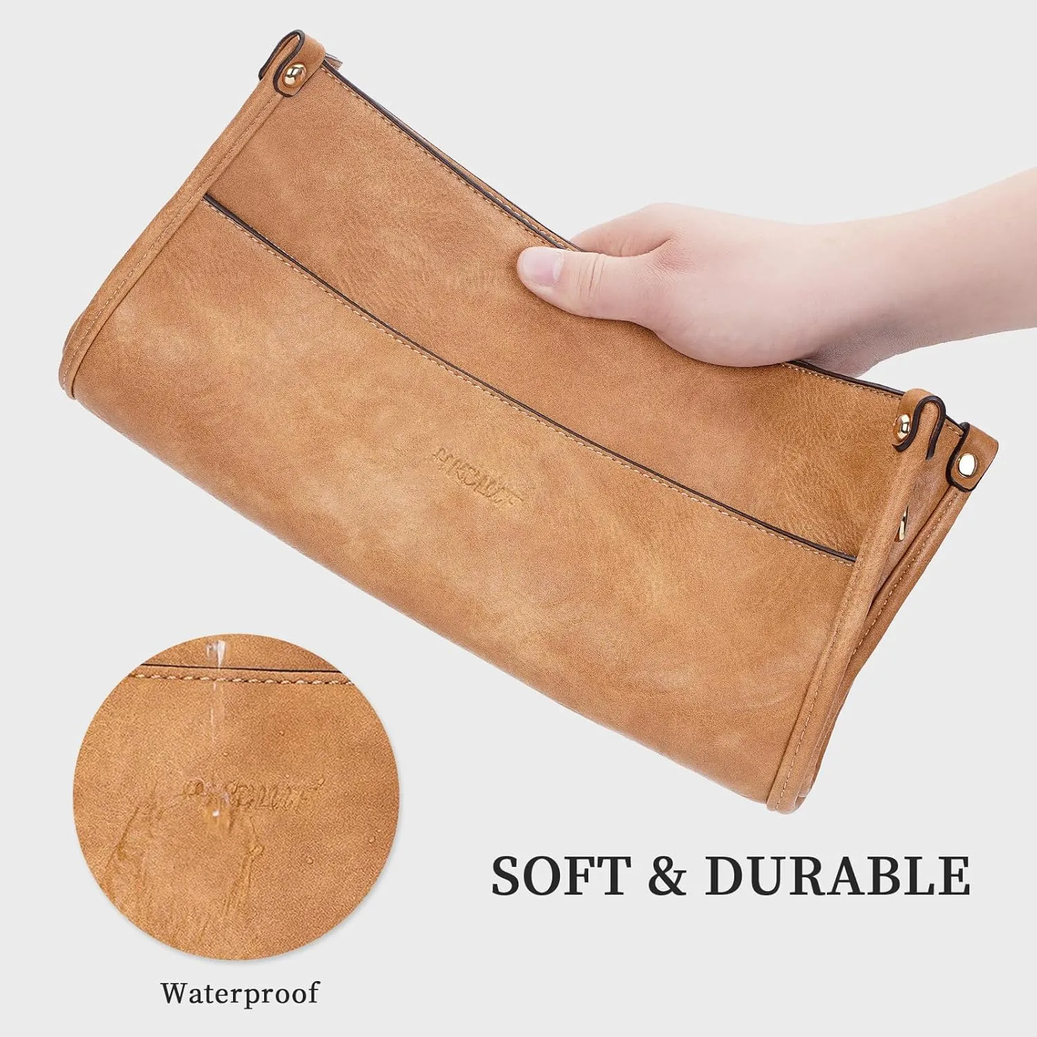 HKCLUF Crossbody Bags for Women Trendy Vegan Leather Hobo Handbags With 2PCS Adjustable Guitar Strap Shoulder Bucket Bags