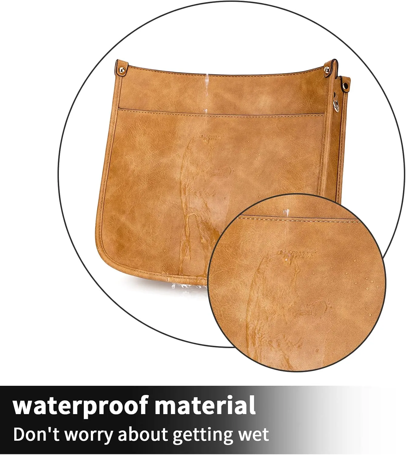 HKCLUF Crossbody Bags for Women Trendy Vegan Leather Hobo Handbags With 2PCS Adjustable Guitar Strap Shoulder Bucket Bags
