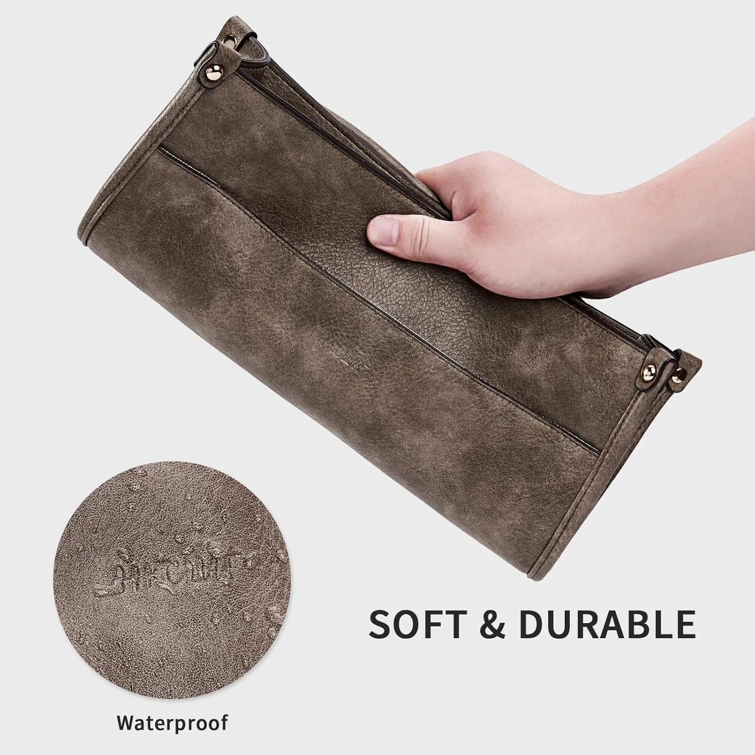 HKCLUF Crossbody Bags for Women Trendy Vegan Leather Hobo Handbags With 2PCS Adjustable Guitar Strap Shoulder Bucket Bags