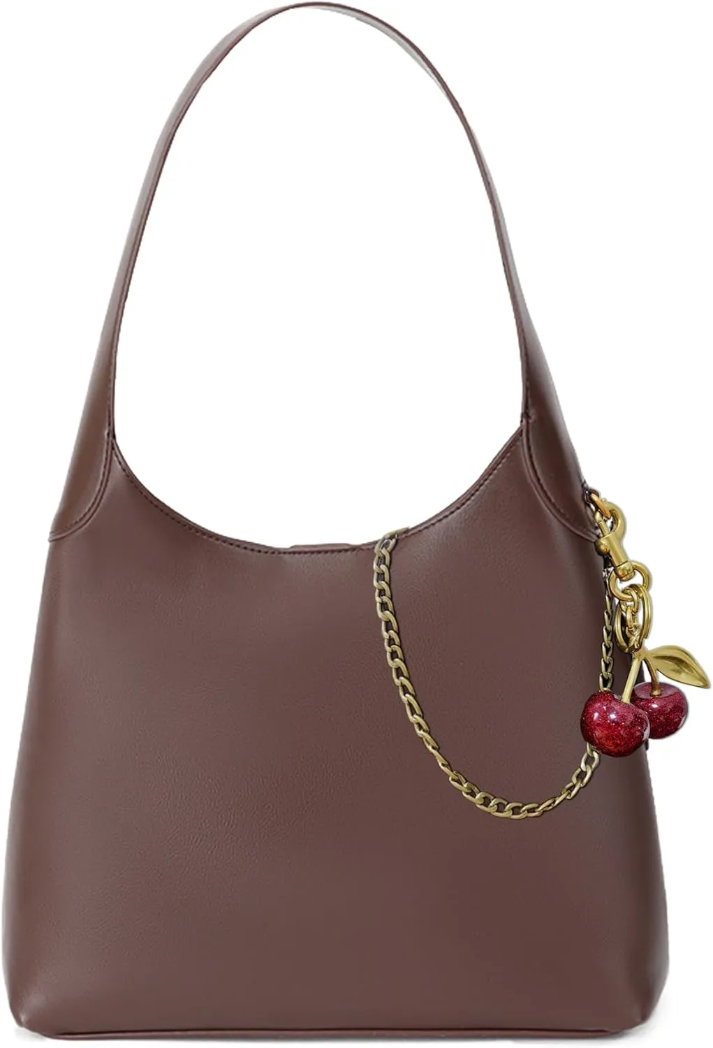 Hobo Bags for Women Vegan Leather Shoulder Bag Slouchy Designer Handbags Trendy Cherry Fall Purse