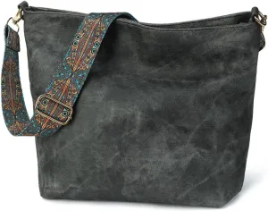 Hobo Bags for Women - Vegan Leather Slouchy Crossbody Bucket Handbags, Shoulder Purses for Work, Travel & Weekender