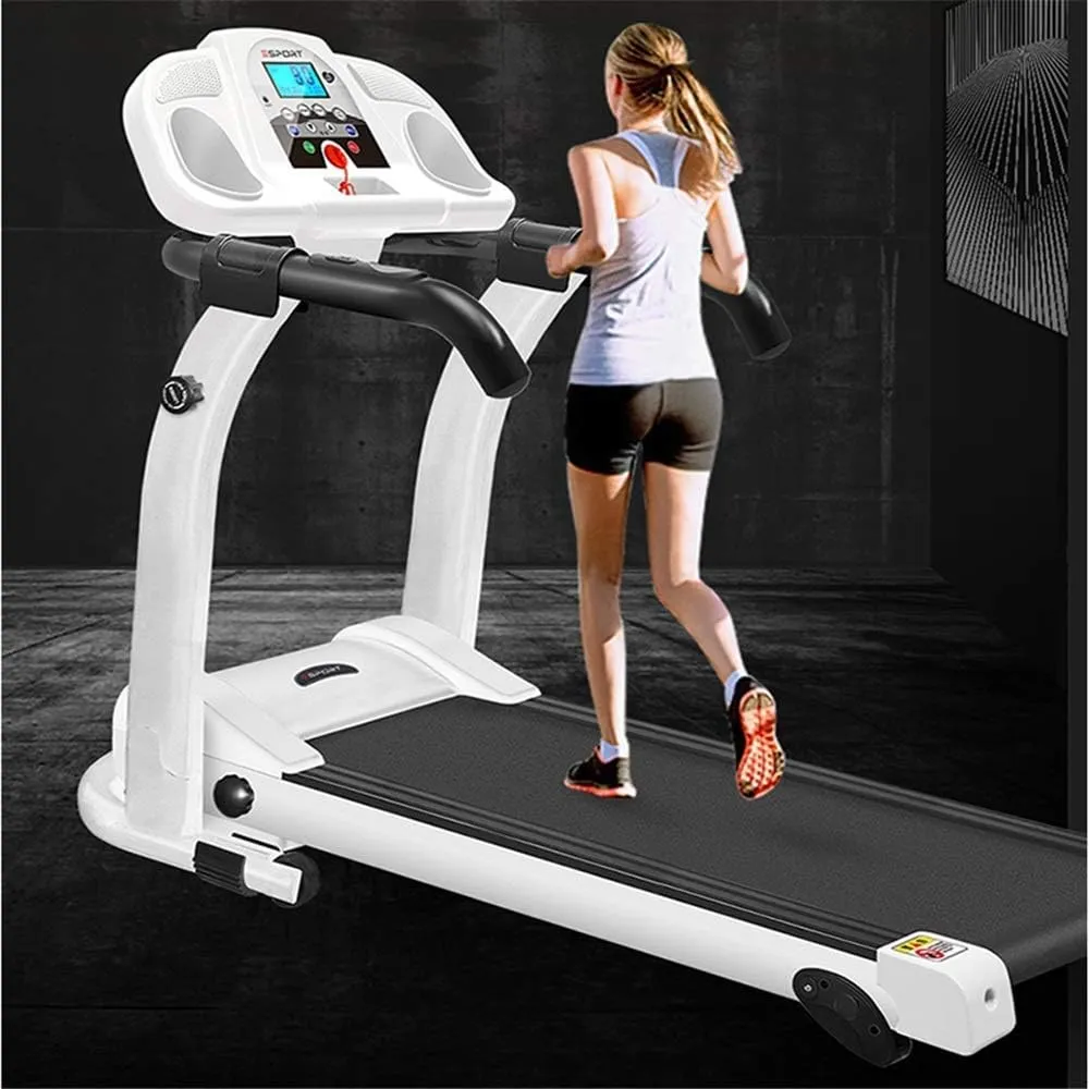 Home Fitness Treadmill Small Ultra-Quiet Shock-Absorbing Mini Slimming Folding Treadmill Indoor Sports Equipment Foldable Electric Treadmill Easy to Operate (Color (White 157x60x133cm)