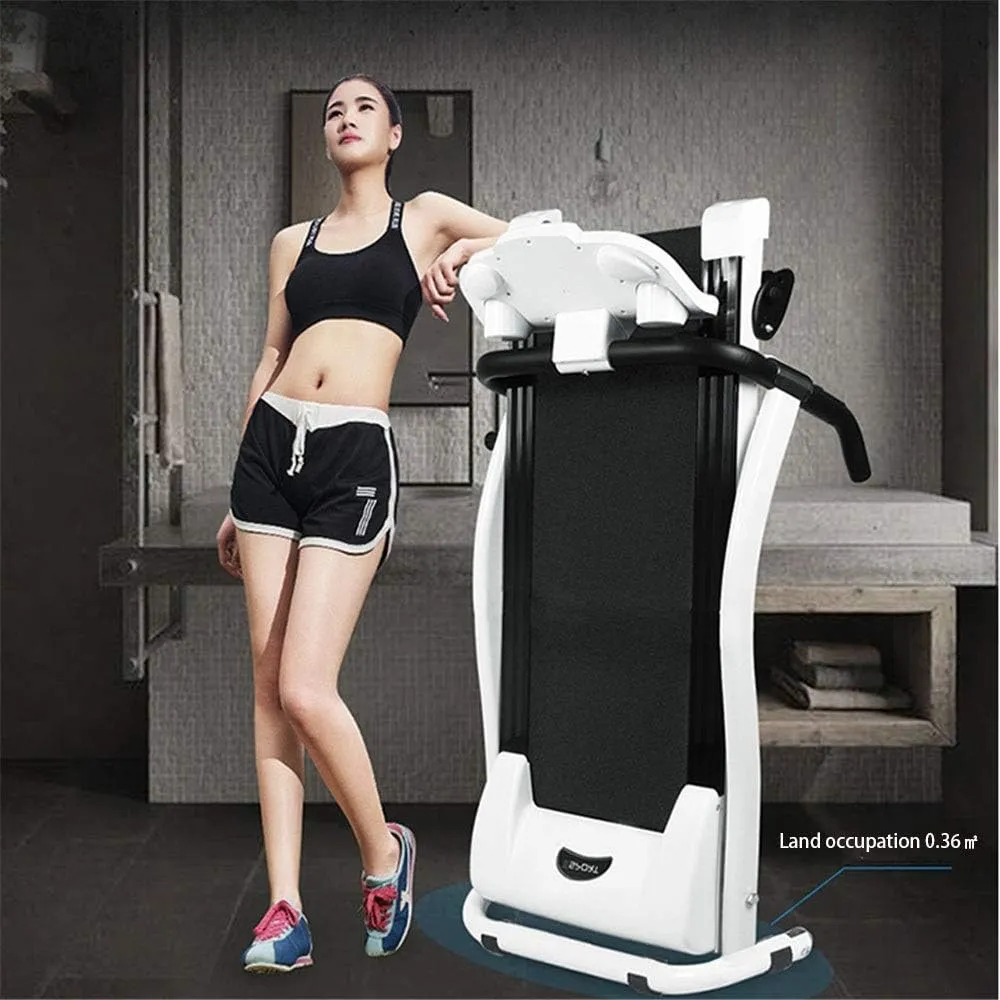 Home Fitness Treadmill Small Ultra-Quiet Shock-Absorbing Mini Slimming Folding Treadmill Indoor Sports Equipment Foldable Electric Treadmill Easy to Operate (Color (White 157x60x133cm)