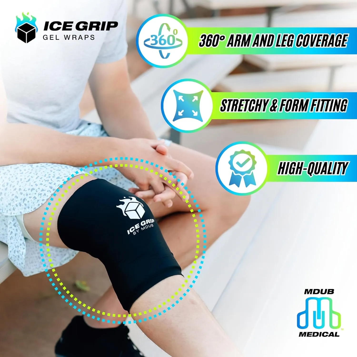 Hot & Cold Therapy Ice Sleeve (Small) - Reusable Gel Pack for Knee, Calf, Elbow, Ankle, Arm, Foot, Wrist Recovery & Pain Relief