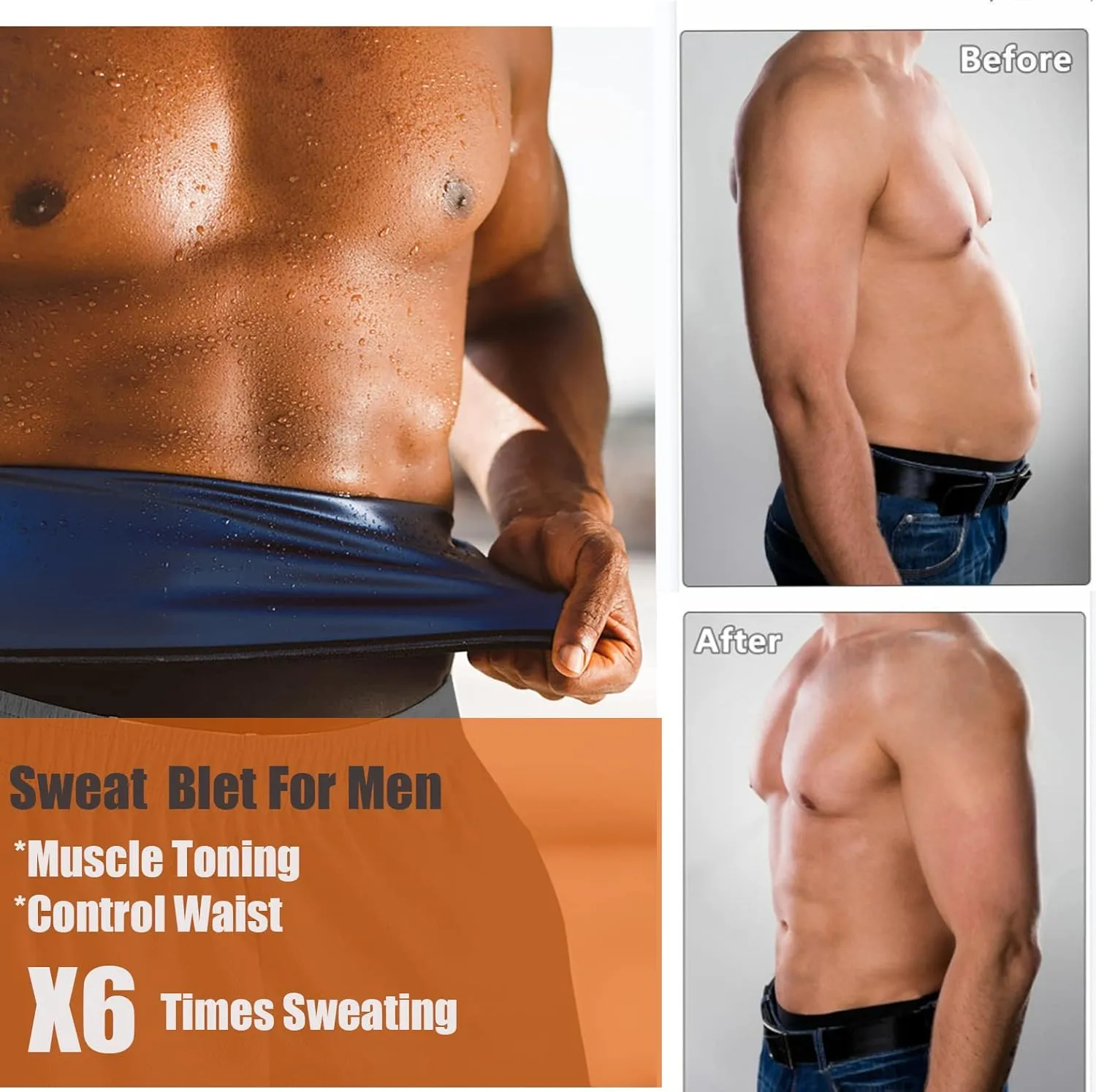 huiming Waist Trimmer for Men Sauna Belt, Neoprene-Free Waist Cincher, Sauna Slimming Belt Sauna Sweat Workout Shaper