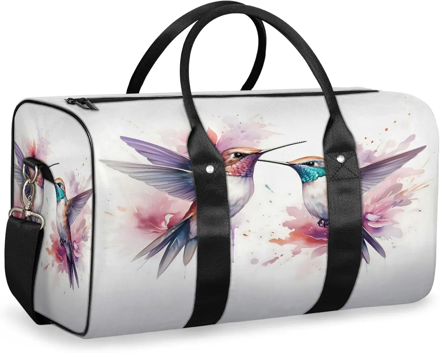 Hummingbird Travel Duffle Bag, Sports Gym Bags for Women Men, Carry On Weekender Overnight Workout Airplane Trips Bag