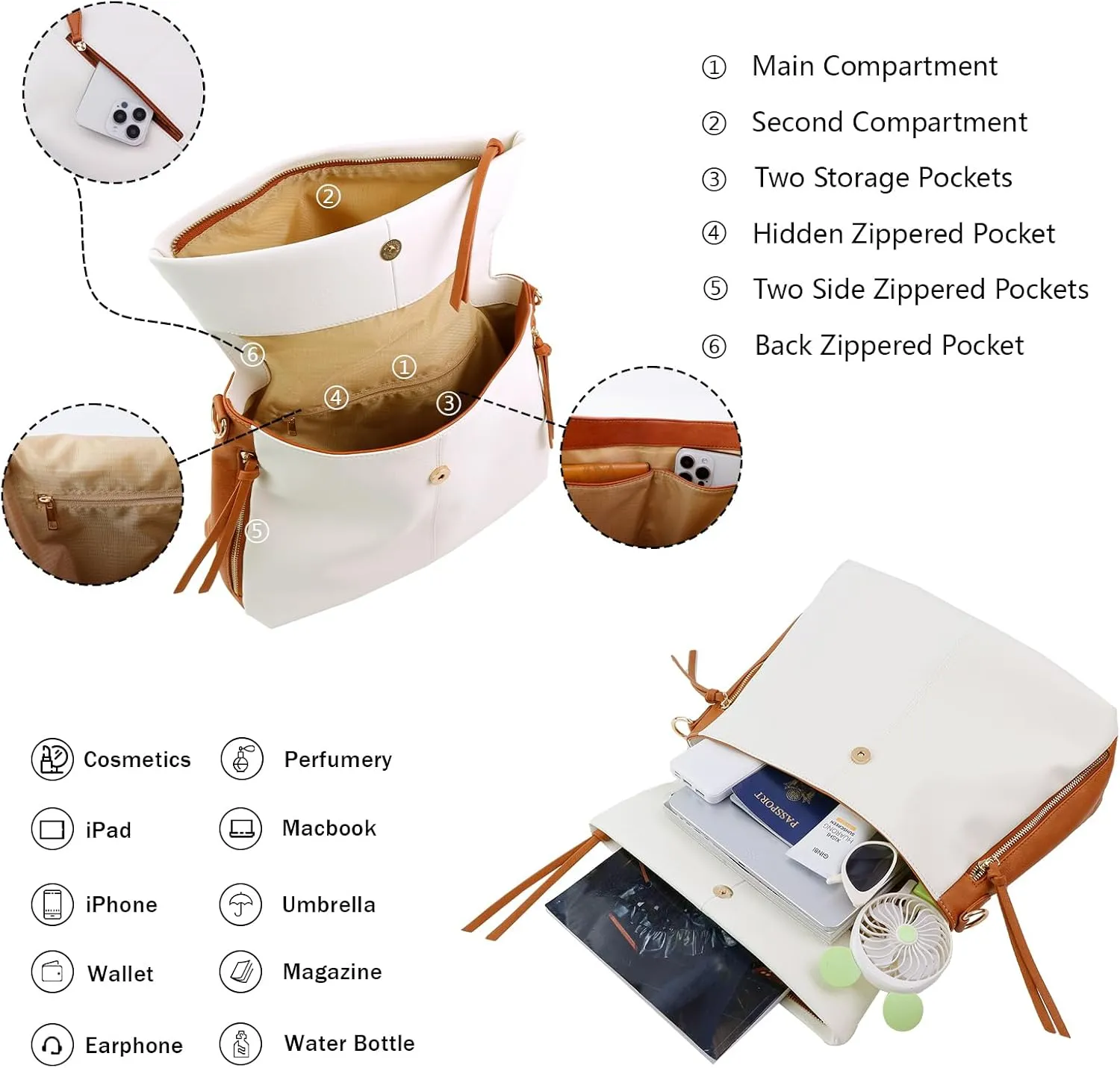 IBEE Large Hobo Crossbody Bags for Women Vegan Leather Crossbody Purse Womens Shoulder Bag with Multiple Zippers