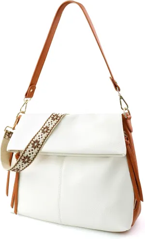 IBEE Large Hobo Crossbody Bags for Women Vegan Leather Crossbody Purse Womens Shoulder Bag with Multiple Zippers