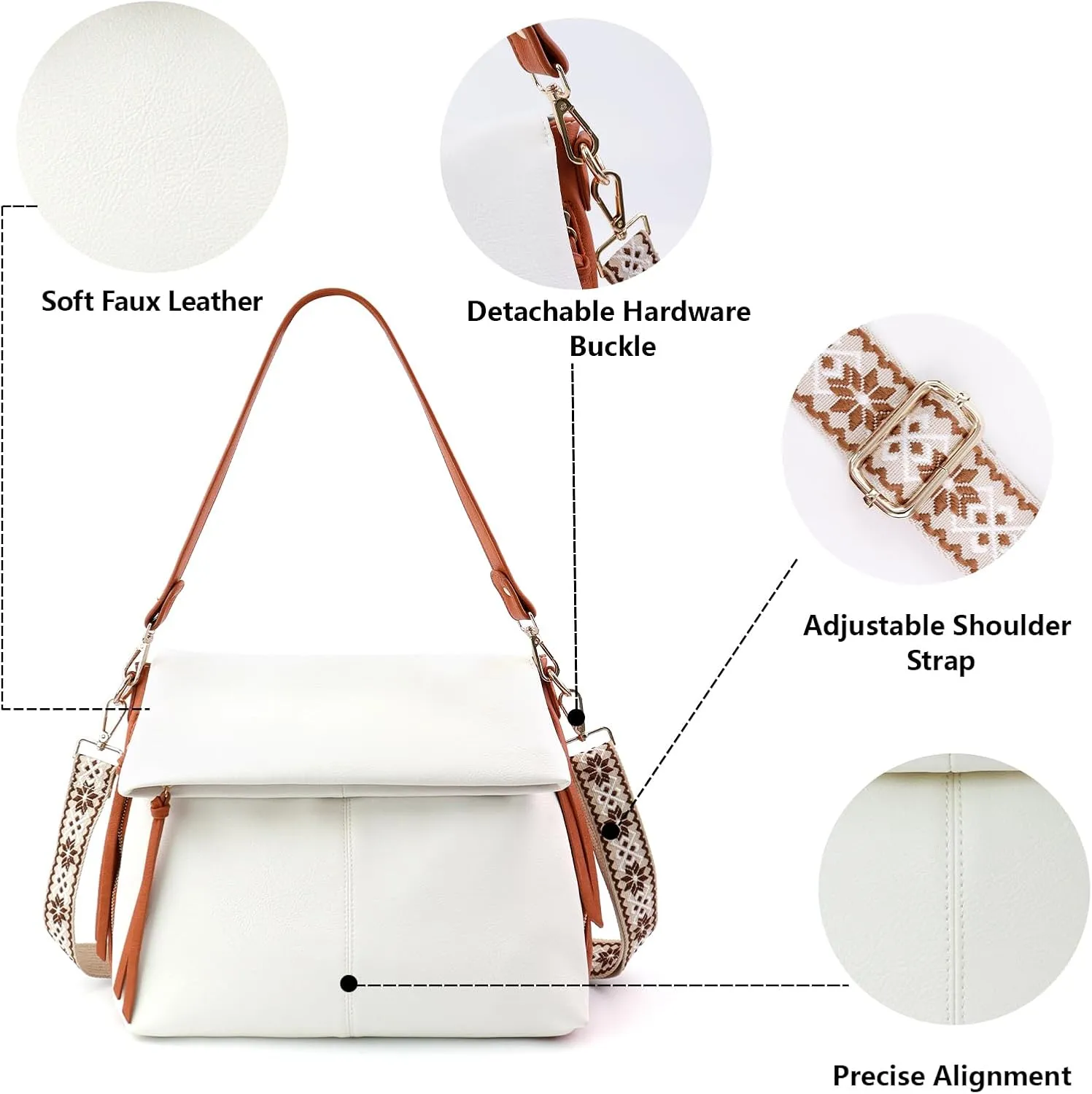 IBEE Large Hobo Crossbody Bags for Women Vegan Leather Crossbody Purse Womens Shoulder Bag with Multiple Zippers