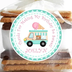Ice Cream Birthday Stickers