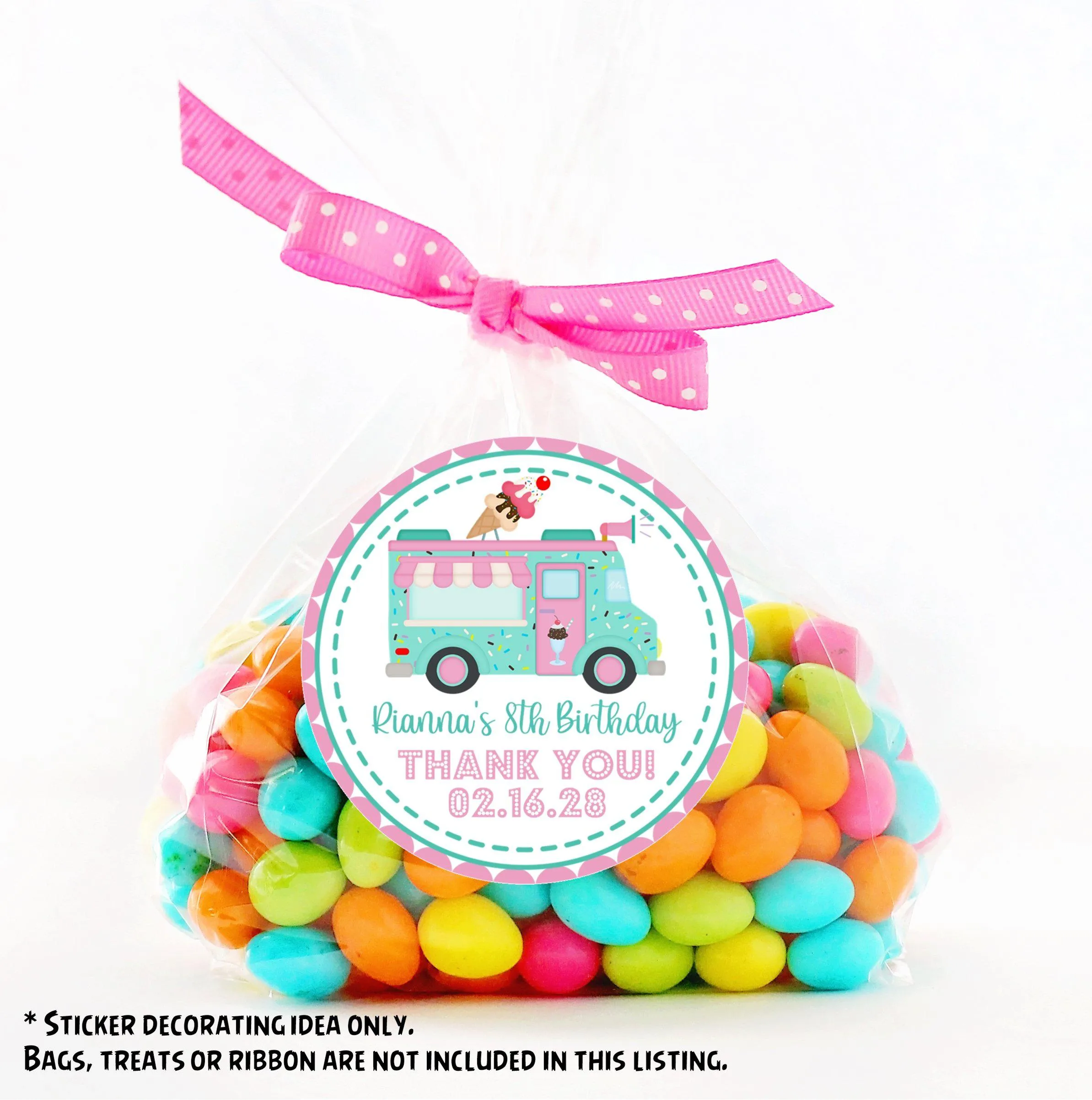 Ice Cream Truck Birthday Stickers
