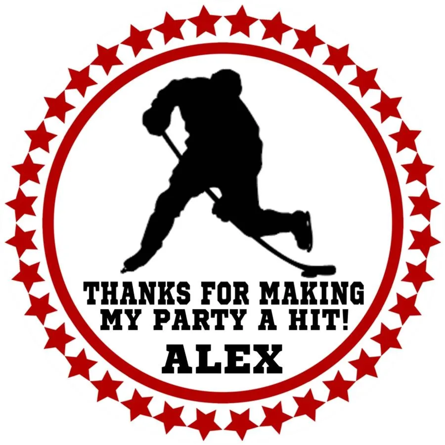 Ice Hockey Birthday Stickers