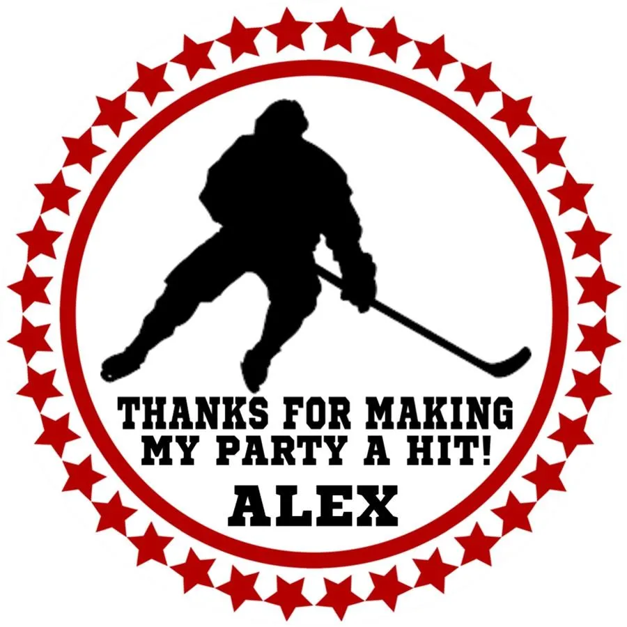 Ice Hockey Birthday Stickers