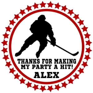 Ice Hockey Birthday Stickers