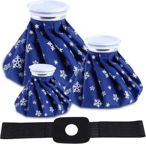 Ice Packs for Injuries Reusable, 4 Pcs Cold/Hot Water Pack Gel Pain Relief for Knee Shoulder Ankle Foot Elbow Migraine Headache Face Finger, Soft Warm Heat Bag After Surgery Recovery Therapy 6"/9"/11"