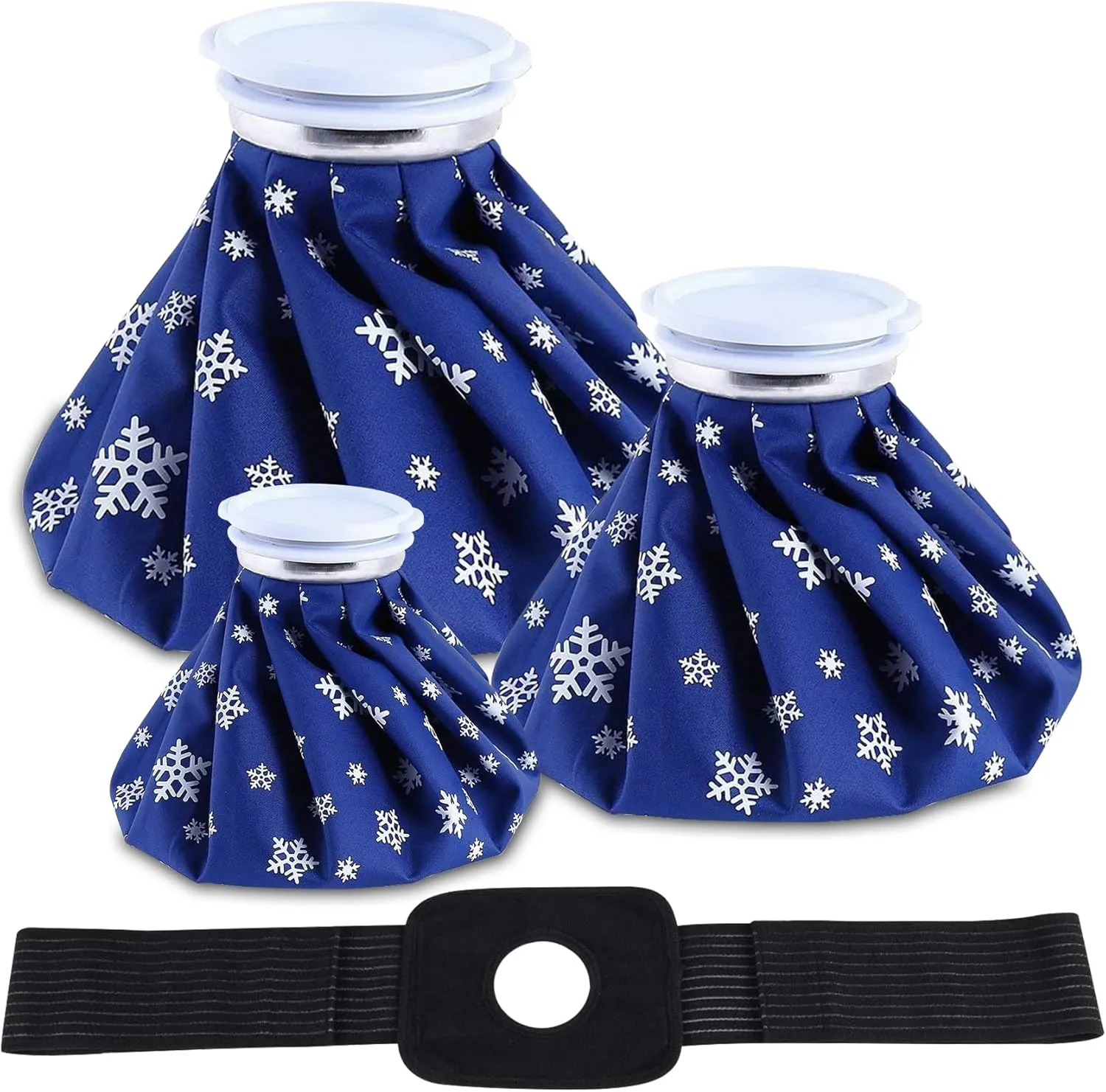 Ice Packs for Injuries Reusable, 4 Pcs Cold/Hot Water Pack Gel Pain Relief for Knee Shoulder Ankle Foot Elbow Migraine Headache Face Finger, Soft Warm Heat Bag After Surgery Recovery Therapy 6"/9"/11"